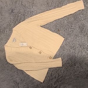 American Eagle Cropped Cardigan, Small, Cream color